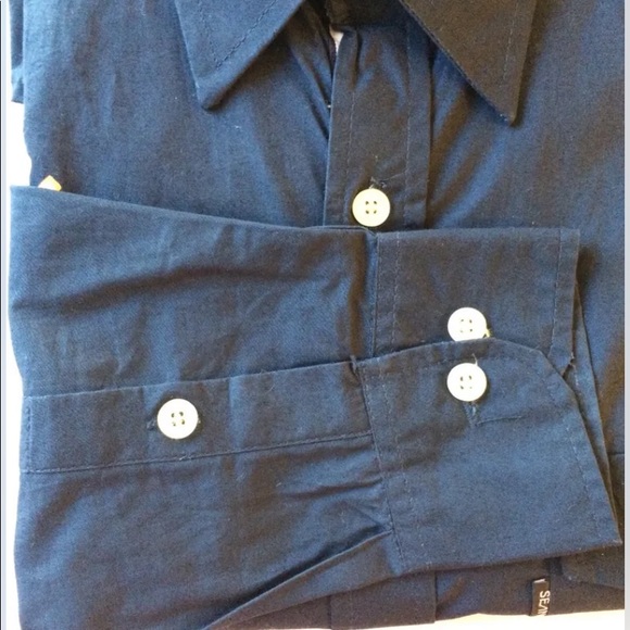 Sean Jean Men Dress Shirt Blue Long Sleeve Graphic Printed Porter XXL Cotton - Picture 4 of 12